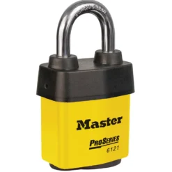 2-1/8in (54mm) Wide ProSeries® Weather Tough® Laminated Steel Rekeyable Pin Tumbler Padlock, Keyed Alike, Yellow