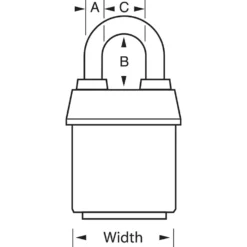 2-1/8in (54mm) Wide ProSeries® Weather Tough® Laminated Steel Rekeyable Pin Tumbler Padlock with 1-1/2in (38mm) Shackle, Blue