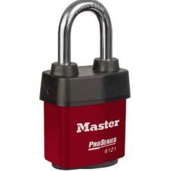2-1/8in (54mm) Wide ProSeries® Weather Tough® Laminated Steel Rekeyable Pin Tumbler Padlock with 1-1/2in (38mm) Shackle, Red