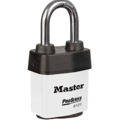 2-1/8in (54mm) Wide ProSeries® Weather Tough® Laminated Steel Rekeyable Pin Tumbler Padlock with 1-1/2in (38mm) Shackle, White
