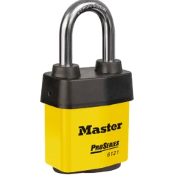 2-1/8in (54mm) Wide ProSeries® Weather Tough® Laminated Steel Rekeyable Pin Tumbler Padlock with 1-1/2in (38mm) Shackle, Yellow