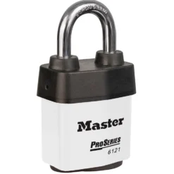 2-1/8in (54mm) Wide ProSeries® Weather Tough® Laminated Steel Rekeyable Pin Tumbler Padlock, White