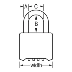 2in (51mm) Wide Resettable Combination Brass Padlock