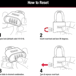 2in (51mm) Wide Resettable Combination Brass Padlock
