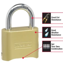 2in (51mm) Wide Resettable Combination Brass Padlock