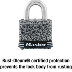 1-9/16in (40mm) Wide Rust-Oleum® Certified Laminated Steel Pin Tumbler Padlock