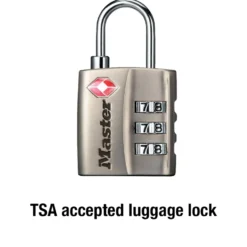 1-3/16in (30mm) Wide Set Your Own Combination TSA-Approved Luggage Lock; Nickel