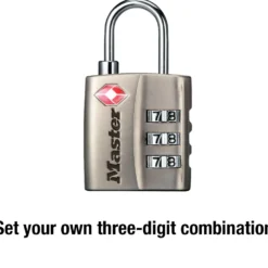 1-3/16in (30mm) Wide Set Your Own Combination TSA-Approved Luggage Lock; Nickel