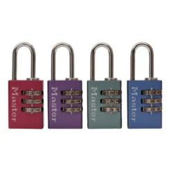 13/16in (20mm) Wide Set Your Own Combination Lock; Assorted Colors