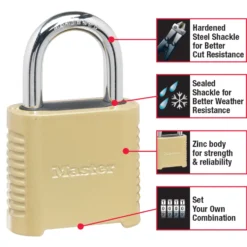 2in (51mm) Wide Set Your Own Combination Padlock with 1in (25mm) Shackle