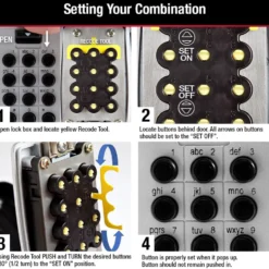 3-1/8in (79mm) Wide Set Your Own Combination Push Button Wall Mount Lock Box