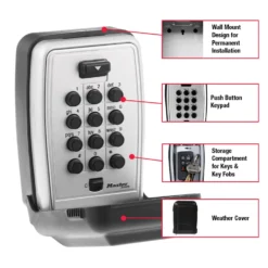 3-1/8in (79mm) Wide Set Your Own Combination Push Button Wall Mount Lock Box