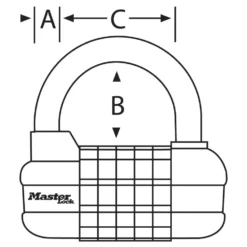 2-1/2in (64mm) Wide Set Your Own WORD Combination Padlock with Interchangeable, Removable Dials; Black