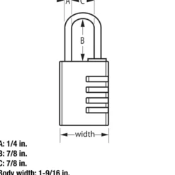 1-9/16in (40mm) Wide Set Your Own WORD Combination Padlock; Assorted Colors