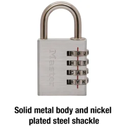 1-9/16in (40mm) Wide Set Your Own WORD Combination Padlock; Assorted Colors