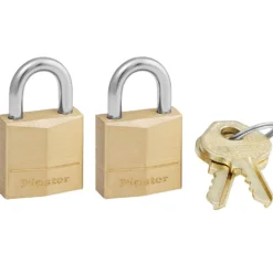 3/4in (19mm) Wide Solid Brass Body Padlock, 2-Pack