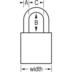 2in (51mm) Wide Solid Steel Body Padlock