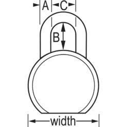 2-1/2in (64mm) Wide Solid Steel Body Padlock