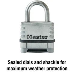 2-1/4in (57mm) Wide Stainless Steel Padlock with 1-1/16in (27mm) Shackle, Set Your Own Combination
