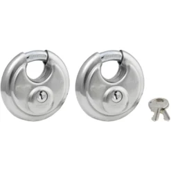 2-3/4in (70mm) wide stainless steel shrouded padlock, 2-pack