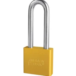 2in (51mm) Yellow Solid Aluminum Rekeyable 6-Pin Tumbler Padlock with 3in (76mm) Shackle