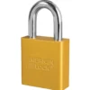 1-3/4in (44mm) Yellow Solid Aluminum Rekeyable Pin Tumbler Padlock, Keyed Alike