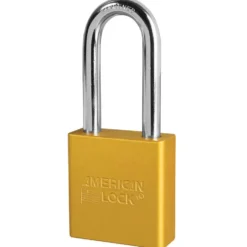 1-3/4in (44mm) Yellow Solid Aluminum Rekeyable 6-Pin Tumbler Padlock with 2in (51mm) Shackle, Keyed Alike