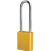1-1/2in (38mm) Yellow Solid Aluminum Small Format Interchangeable Core Padlock with 3in (76mm) Shackle, Keyed Alike