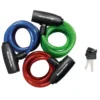 Keyed Braided Steel Cable Lock, 6 ft x 5/16 in, Assorted Colors, 3-Pack