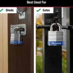 Laminated Steel Padlock, Pin Tumbler, 1-9/16 in Wide