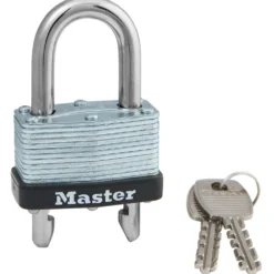 Laminated Steel Padlock, Warded Lock, 1-3/4 in Wide