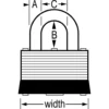 Laminated Steel Padlock, Warded Lock, 1-3/4 in Wide