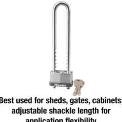 Laminated Steel Padlock, Warded Lock, 1-3/4 in Wide