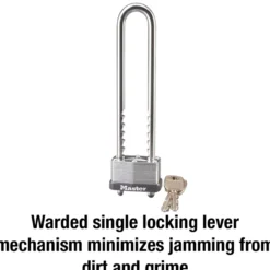 Laminated Steel Padlock, Warded Lock, 1-3/4 in Wide