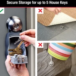 Lock Box for Keys, Over-the-Knob Design, 3-1/4 in x 6-1/4 in