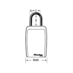 Lock Box for Keys with Push Button Combination, 3-1/8 in x 6-7/8 in
