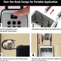 Lock Box for Keys with Push Button Combination, 3-1/8 in x 6-7/8 in
