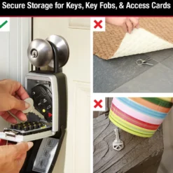 Lock Box for Keys with Push Button Combination, 3-1/8 in x 6-7/8 in