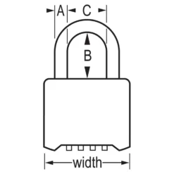 Long Shackle Set Your Own Combination Lock, 2 in Wide