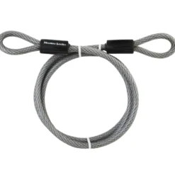 Looped End Braided Steel Cable Lock, 6 ft x 3/8 in
