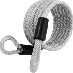 Looped End Braided Steel Cable Lock, 6 ft x 1/4 in