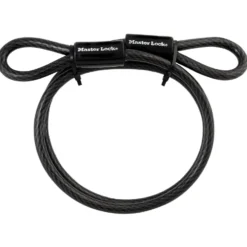 Looped End Braided Steel Cable Lock, 4 ft x 3/8 in