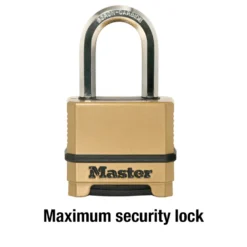 Magnum Heavy Duty Solid Body Combination Lock, 2 in Wide with 1-1/2 in Shackle