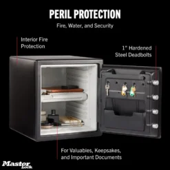 Master Lock Black Premium 2-Hour Fireproof Safe with Digital Keypad, 1.2 cu-ft, STW123GTCML