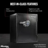 Master Lock Black Premium 2-Hour Fireproof Safe with Digital Keypad, 2.0 cu-ft, STW205GYCML