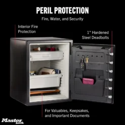 Master Lock Black Premium 2-Hour Fireproof Safe with Digital Keypad, 2.0 cu-ft, STW205GYCML