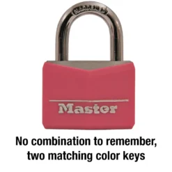 Pink Vinyl Covered Solid Body Padlock, 1-9/16 in Wide