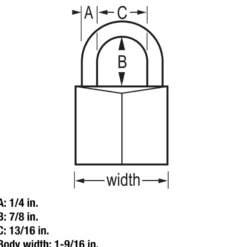 Pink Vinyl Covered Solid Body Padlock, 1-9/16 in Wide