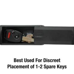 Portable Magnetic Lock Box for Keys, Plastic, 2 in W x 1-3/16 in H