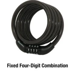 Preset Combination Cable Lock, 4 ft x 5/16 in
